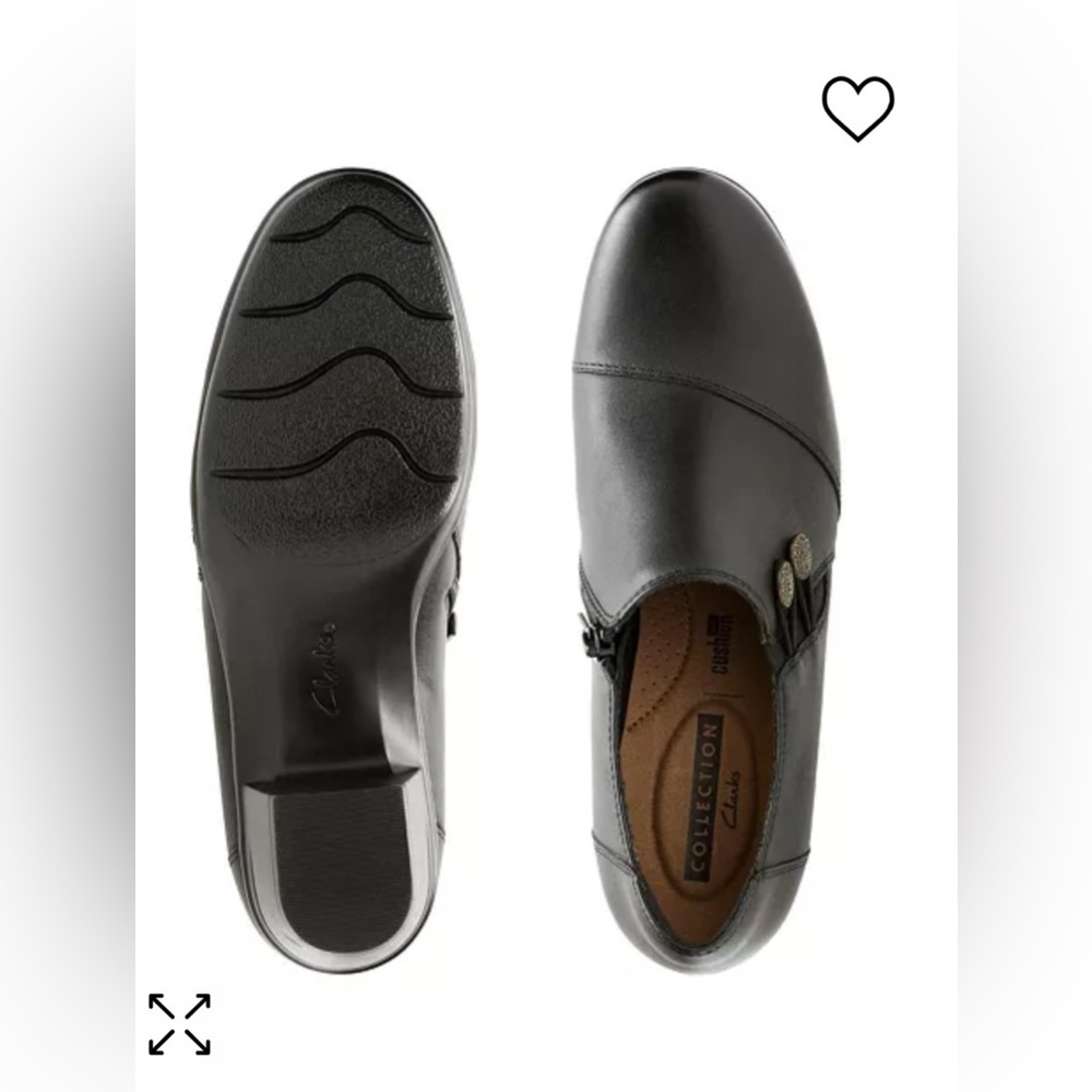 CLARKS EMSLIE WARREN Black Leather Women's Shoes 9 NEW IN BOX - Picture 6 of 10